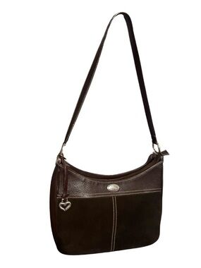 Brighton Chocolate Brown Suede/ Pebbled Leather Bag NEW! GORGEOUS!